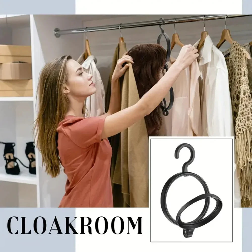 5pcs Foldable Hanging Wig Stand – Round Multi-Function Portable Stand for Wigs and Hats