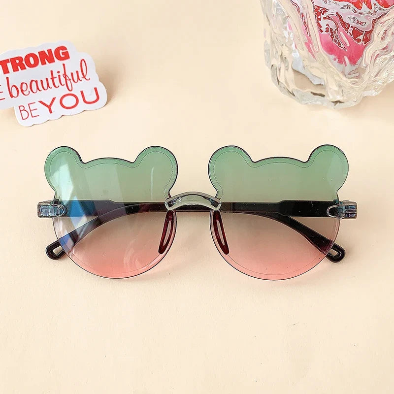 Kids' Bear Bowknot Glasses - Cute Fashion Eyewear for Boys & Girls, 2/3-Piece Set
