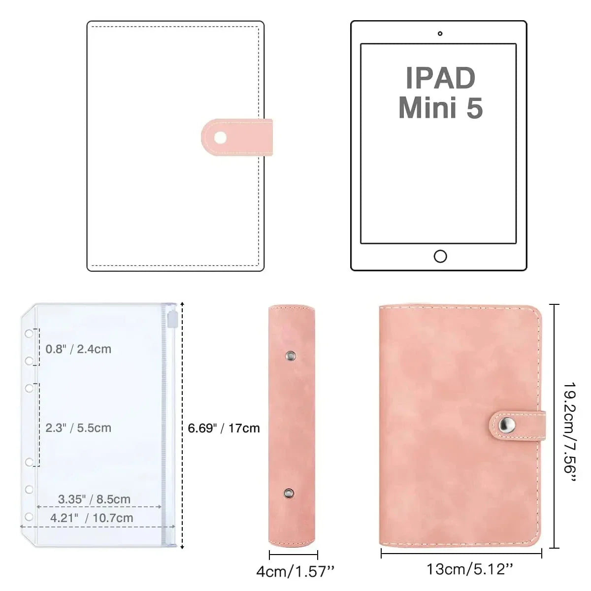 2024 A6 Budget Binder – PU Leather Notebook with Cash Envelopes System, Clip-On Binder Pockets for Money Saving & Bill Organizer Gifts