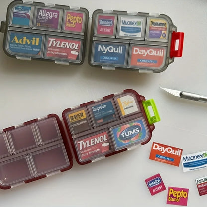 Portable Tcare Travel Pill Organizer: Moisture-Proof Pocket Purse Daily Pill Case for Medicine & Vitamins - Compact Pill Box Container