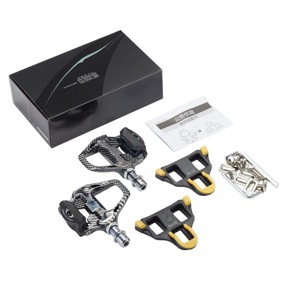 RACEWORK Carbon Fiber Road Bike Pedals Ultra-Light SPD Keo Self-Locking Professional Cycling Pedals