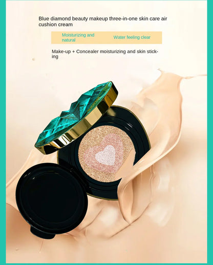 Korean 3-in-1 Air Cushion Foundation Set – BB & CC Cream with Concealer, Nourishing Makeup Base
