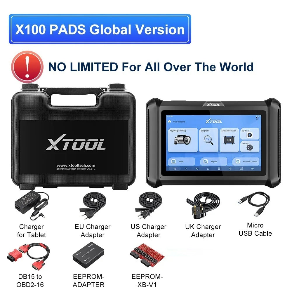 XTOOL X100 PADS Car Key Programmer & Generator – All-System PIN Code Reader, CANFD DOIP FCA V2.0 Automotive Diagnostic Scanner