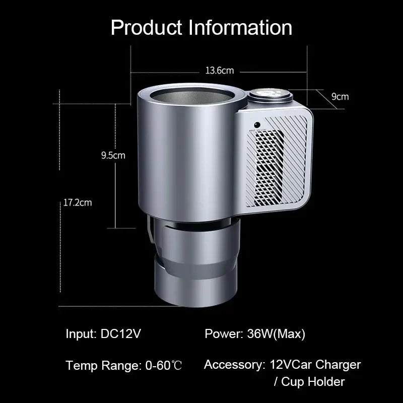 2-in-1 Smart Car Cup Cooler & Warmer – Portable Mini Heating & Cooling Mug for Coffee, Milk & Travel Drink Holder Refrigerator