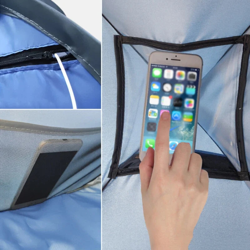 Beach Headrest Sunshade Tent – UV-Protecting Sunshelter, Automatic Open, Portable Outdoor Sunshade for Adults & Kids Camping