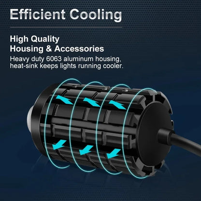 LED Motorcycle Spotlight With Switch - Super Bright Projector Headlight Fisheye Lens Moto Fog Lamp Driving Light