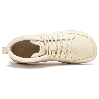 HOBIBEAR Mid-Top Barefoot Shoes – Unisex Wide Toe Canvas Sneakers for Walking & Outdoor