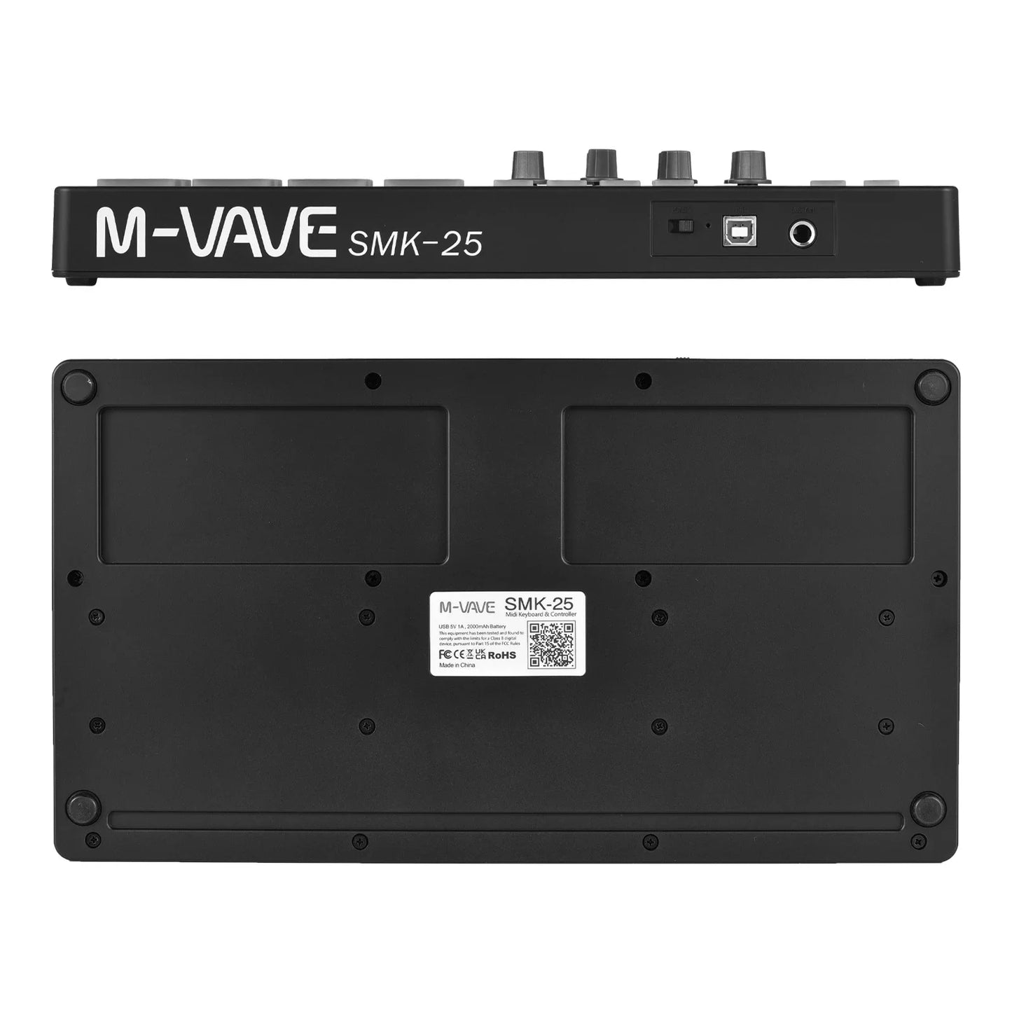 M-VAVE 25 Key MIDI Control Keyboard – Portable USB, Velocity-Sensitive Keys, 8 RGB Pads, 8 Knobs