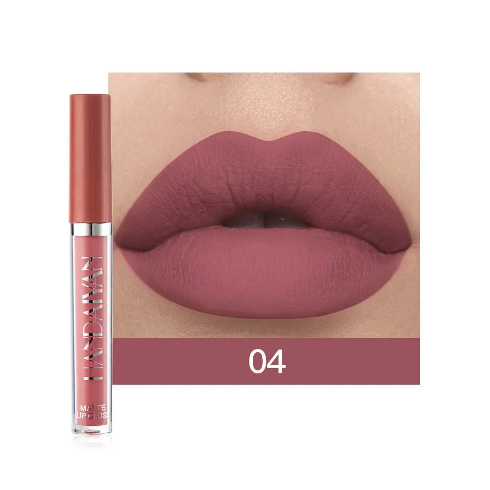 HANDAIYAN 6-Piece Matte Lipstick Set – Waterproof, Long-Lasting, Non-Stick Cup Korean Makeup for Women