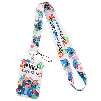 Stitch Cute Cartoon Lanyard – Keychain, ID & Credit Card Holder, Mobile Phone Charm Neck Strap Gift