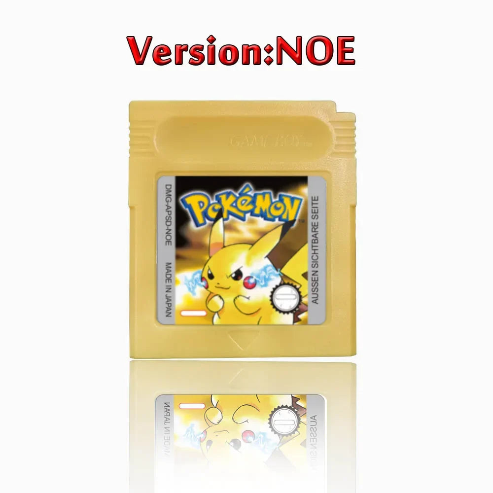 Pokemon GBC Game Cartridge - 16-Bit Video Game Card in Red, Blue, Crystal, Gold, Silver & Yellow Versions