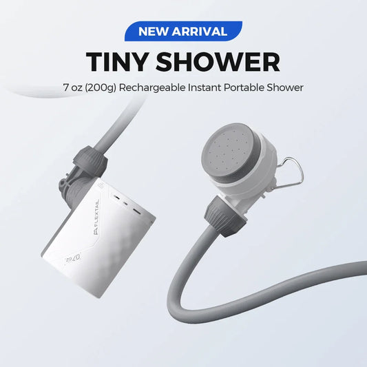 FLEXTAIL Portable Shower Pump – IPX7 Waterproof Rechargeable Water Pump with Hose for Camping & Outdoor Shower