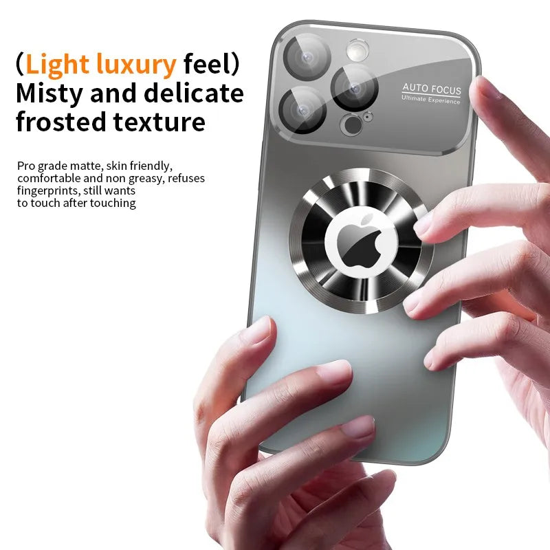 Titanium Metallic Matte iPhone Case - Luxury MagSafe Cover with Camera Lens Protection