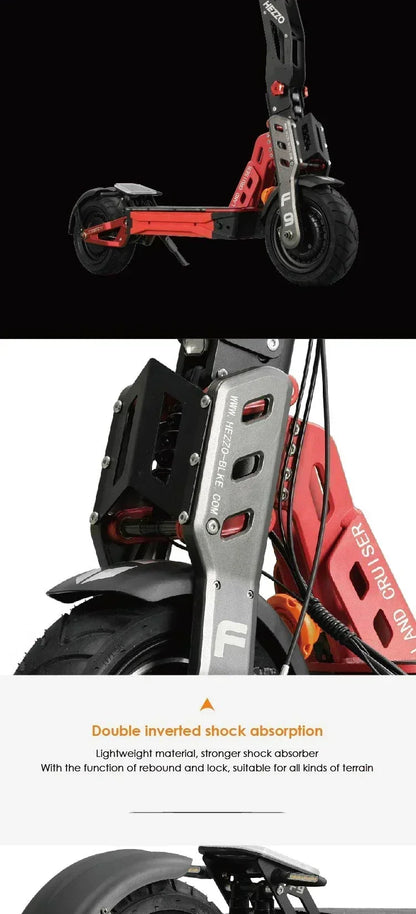 F9 Electric Scooter HEZZO – 60V 8000W Dual Motor, 40AH Lithium Battery, 100km/h, 12-Inch Fat Tires