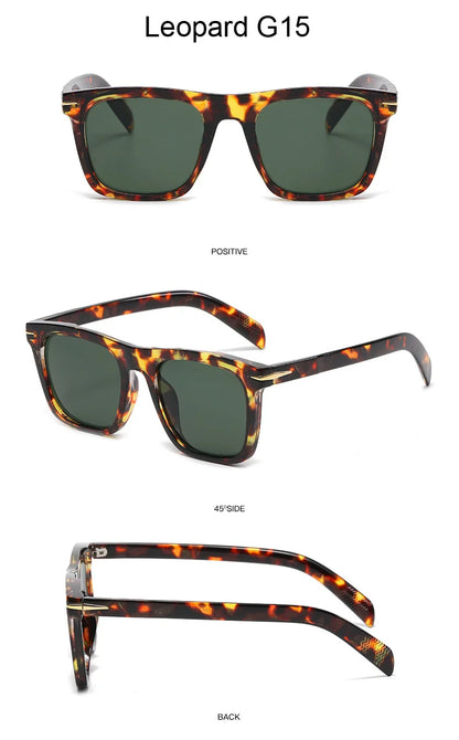 Vintage Square Sunglasses for Men – Classic Retro Gradient Designer Shades