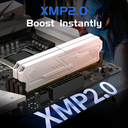 Netac DDR4 Desktop RAM - 3200/3600MHz UDIMM Memory with Aluminum Heatsink & XMP 2.0
