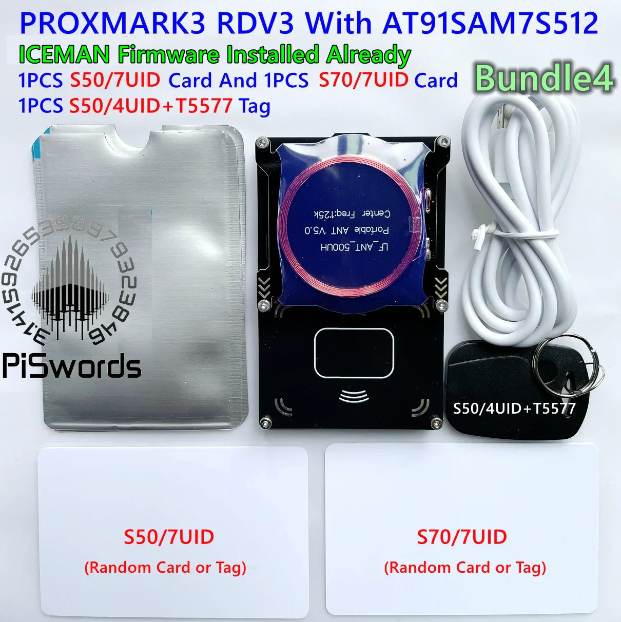 Proxmark3 Development Kit 3.0 – NFC PM3 Reader/Writer, ICEMAN Firmware, RFID Card Copier & Cloner, 2USB Port, 512K
