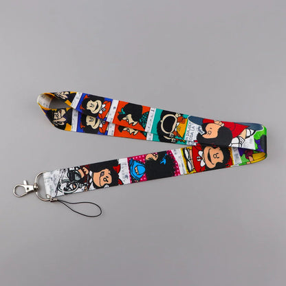 Cartoon Girl Credential Holder with Lanyard – Cute Neck Strap for Cards, Badges, Keys & Keychain Accessories
