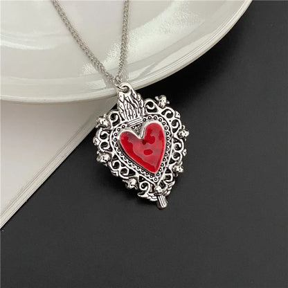 Punk Gothic Big Cross Pendant Necklace – Irregular Clavicle Chain Aesthetic Jewelry for Women & Men