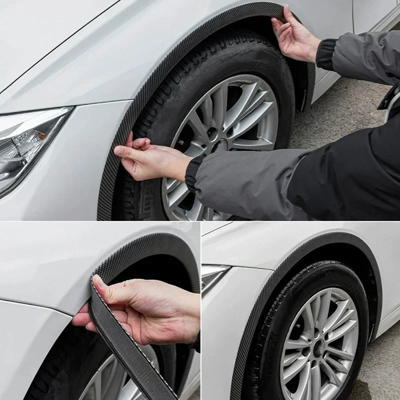 Carbon Fiber Pattern Car Wheel Fenders | Tire Arches Decorative Lips for General Vehicles