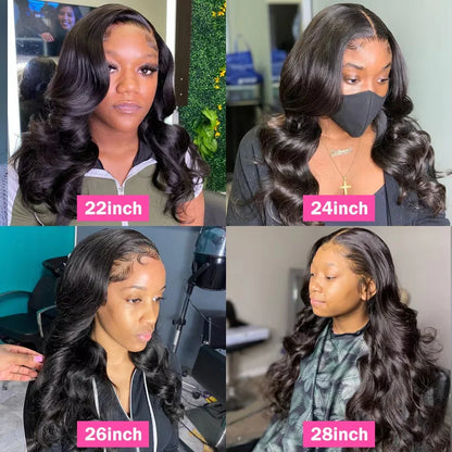 13x6 & 13x4 Deep Wave Human Hair Wig — 30-40 Inch HD Lace Frontal Body Wave & Curly Wigs for Black Women