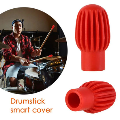 Drum Mute Silicone Sleeves: Set of 2PCS/4PCS for Silencing Drumsticks - Practice Tips Drumstick Head Rubber Sleeves