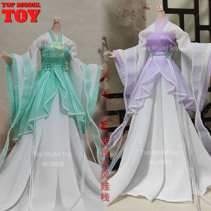 30cm 1/6 Doll Clothes – Style Printed Hanfu Outfit for 12" Female Action Figure Toy