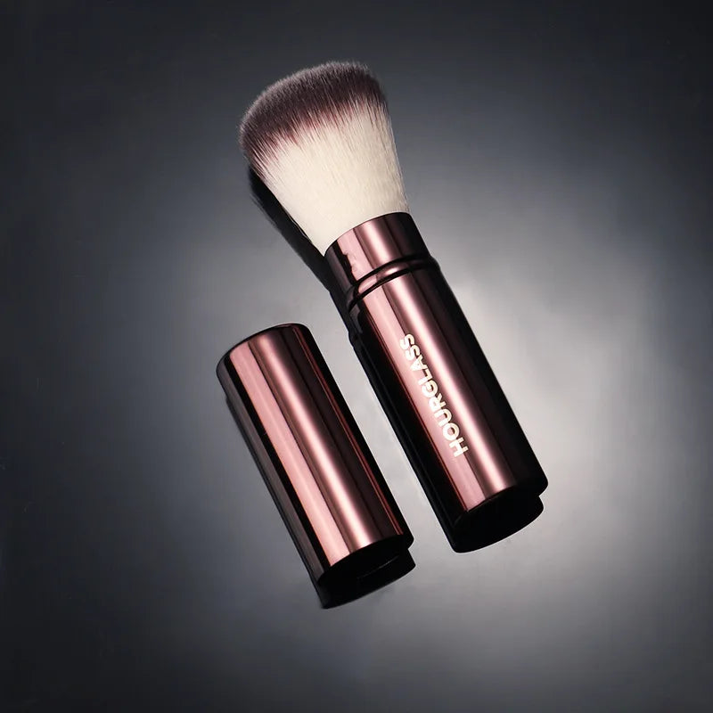HG Pro Retractable Foundation Makeup Brush – Powder, Contour, Blusher & Highlight with Metal Handle