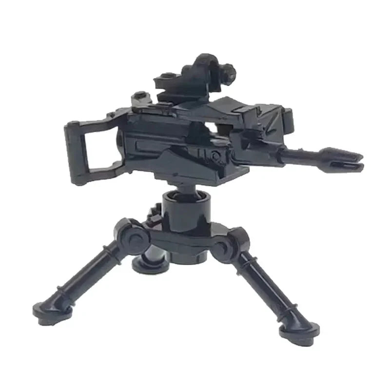 Military Building Blocks Soldier Set - Tactical Weapons Figures with Gatling Gun, Rifle, Mortar & Accessories Toy Kit