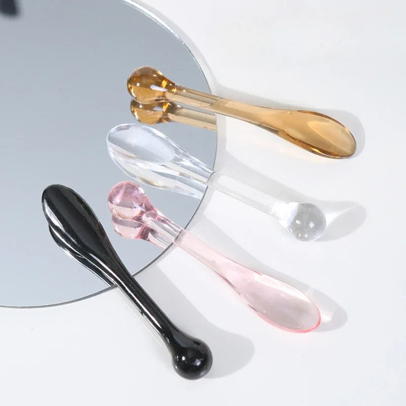 3PCS Transparent Eye Cream Applicator & Massage Roller – Plastic Facial Mask & Skin Care Spatulas