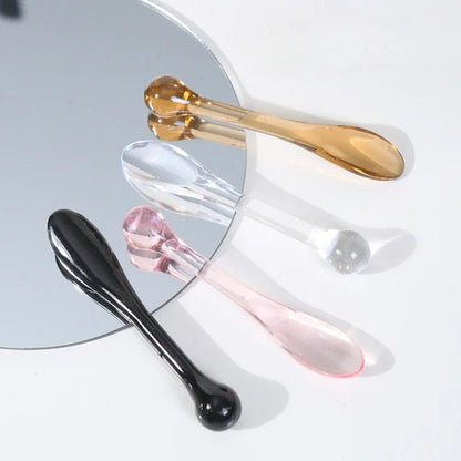 3PCS Transparent Eye Cream Applicator & Massage Roller – Plastic Facial Mask & Skin Care Spatulas