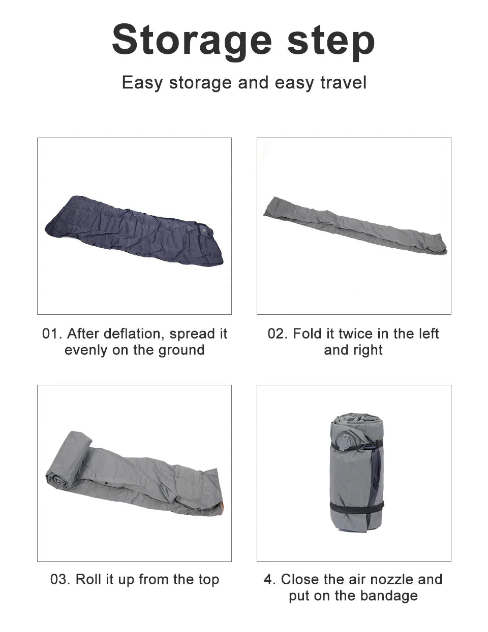 Thick Ultralight Self-Inflating Camping Mattress - Outdoor Air Mattress with Built-In Pump for Travel, Hiking, Fishing