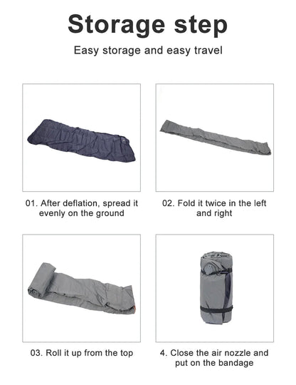 Thick Ultralight Self-Inflating Camping Mattress - Outdoor Air Mattress with Built-In Pump for Travel, Hiking, Fishing