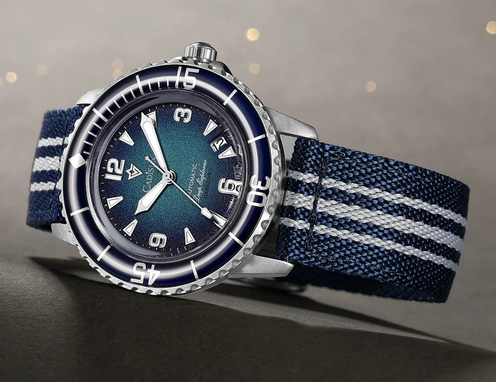 CADISEN Deep Explorer 2025 Automatic Mechanical Men’s Watch – Canvas Strap, NH35 Movement, Luminous & Waterproof Luxury Wristwatch