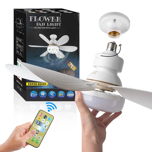 Modern LED Ceiling Fan Light 40W E27 with Remote Control for Dimming - Ideal for Living Room, Study, Household Use ( 85-265V )