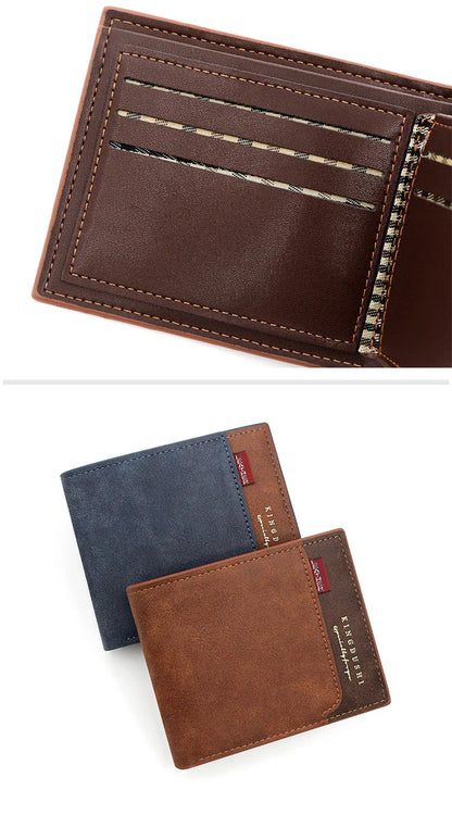 Personalized Men’s Short Wallet – High-Quality Classic Card Holder with Zipper Coin Pocket & Money Clip