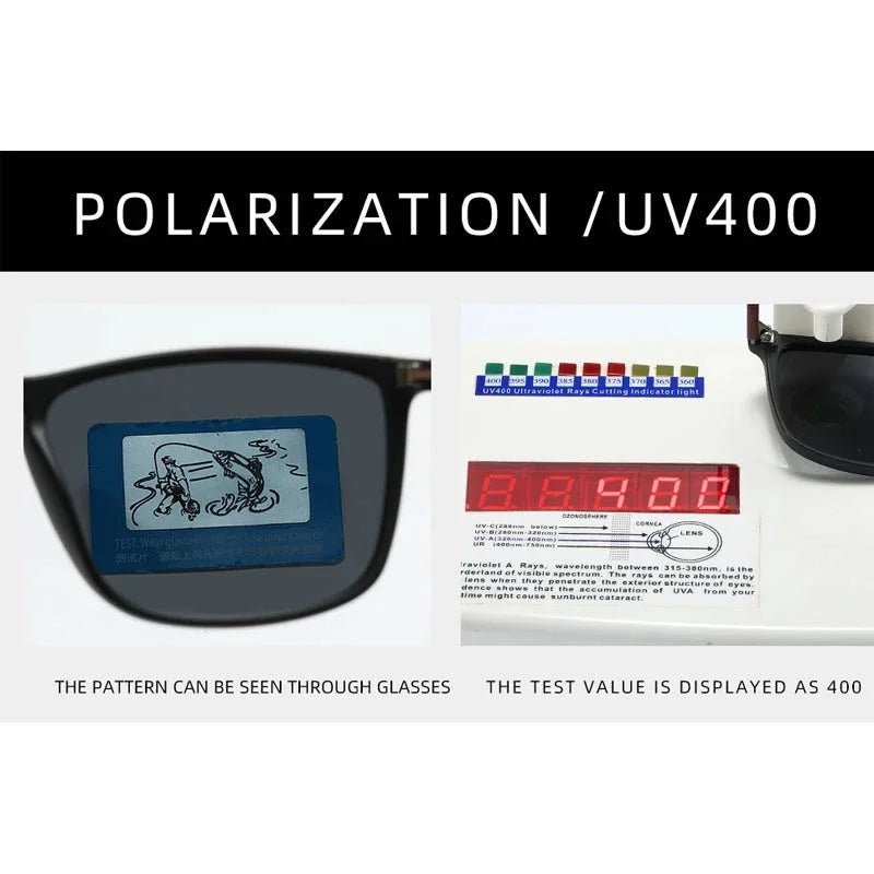 Luxury Square Vintage Polarized Sunglasses for Men & Women – UV400 Cycling, Driving, Fishing Eyewear