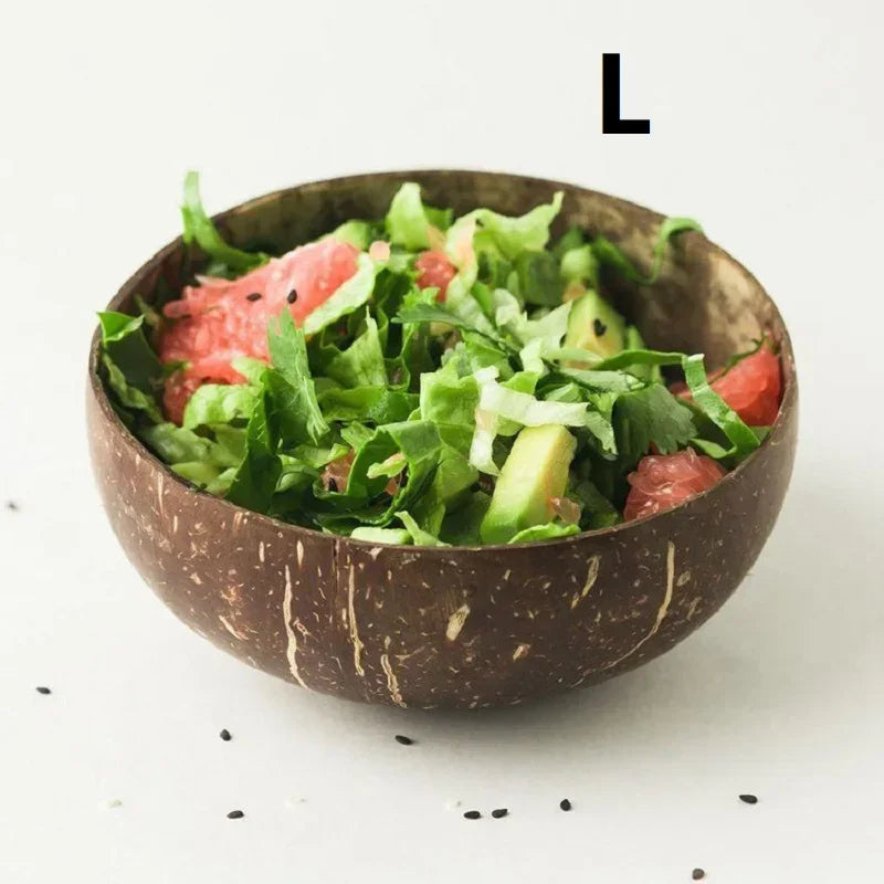 Natural Coconut Shell Bowl – Lightweight Fruit, Salad & Dessert Bowl Southeast Asia Tableware Set