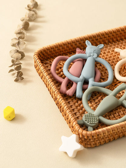 Silicone Baby Rabbit Teether Toy - Cartoon Nursing Chew Toy for Newborns Infants Teething Relief Gift