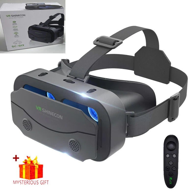 Shinecon 3D VR Headset – Virtual Reality Glasses with Helmet Lenses for Smartphones
