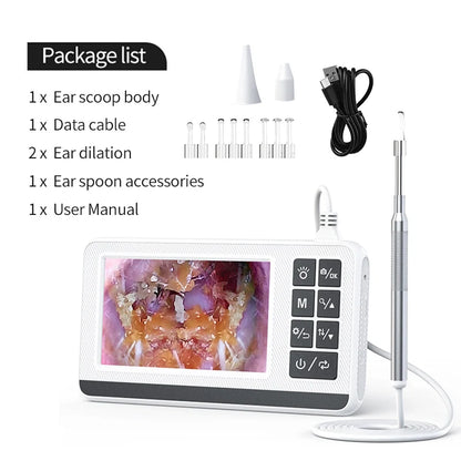 GUANMOU Digital Otoscope – 3.9mm Ear Scope Camera with 6 LED Lights, 4.3" IPS Ear Wax Removal Tool for Kids & Adults