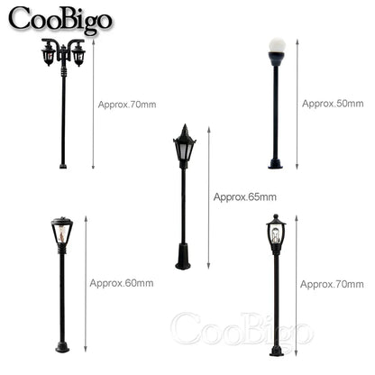10pcs Mini LED Street Lamp Set – Micro Lamppost Lights for DIY Model, Garden & Landscape Decoration