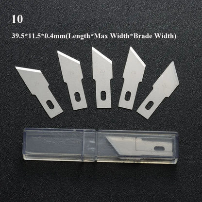 10pcs Non-Slip Metal Craft Knife Blades – Precision Engraving & Cutter Tools for PCB Repair & Mobile Phone Scalpel