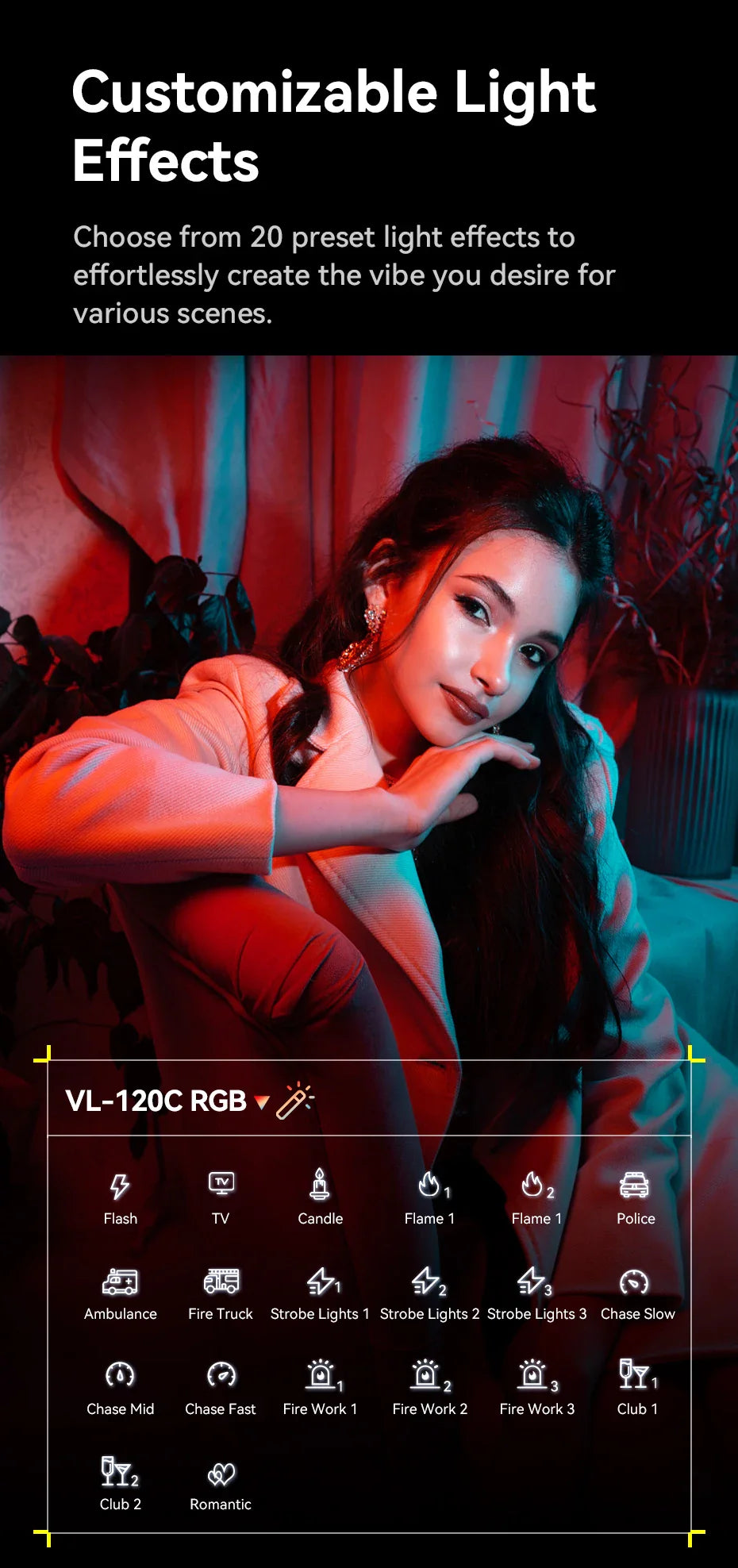 Ulanzi VL-120Bi VL-120C 120W V-Mount COB Light – Wireless APP Control, 2700K-6500K Video Light for Skit Video Photography