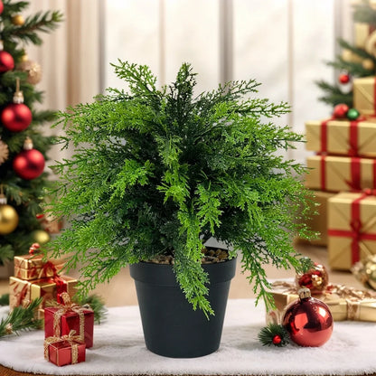 Artificial Cypress Topiary Plants - UV-Resistant Faux Cedar Bushes with Spike for Outdoor Decor