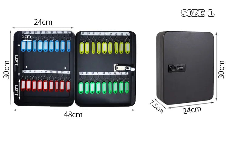 Password Key Lock Box — Multi-Key Safe Organizer for Home, Office, Car, and Factory Use