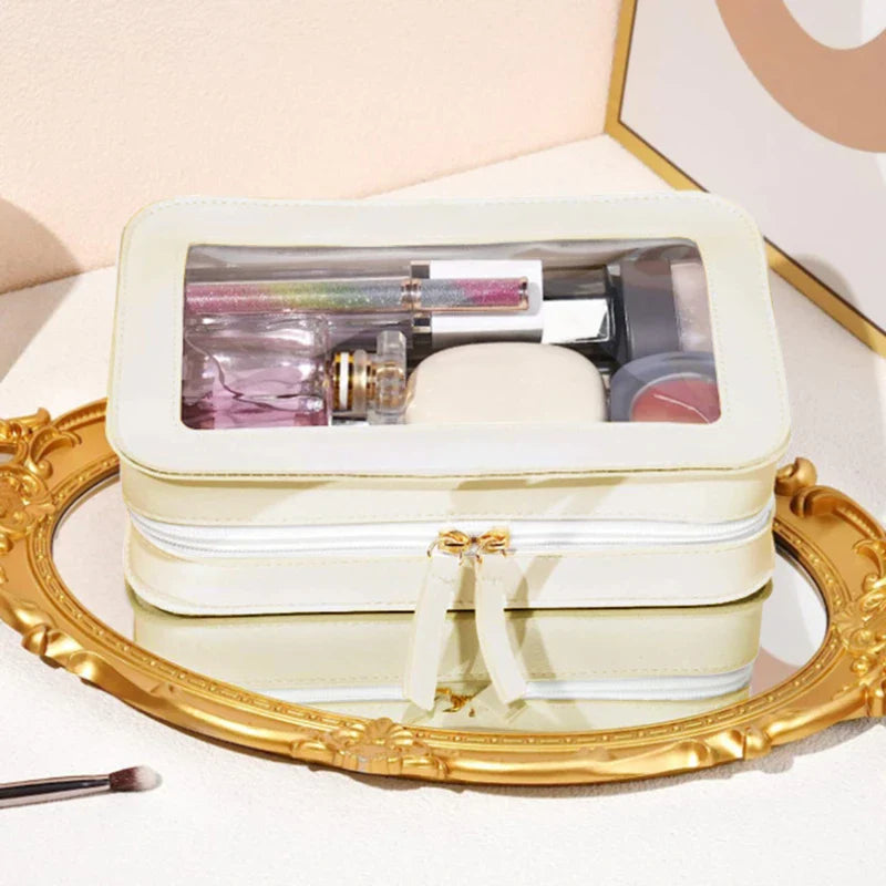 Portable Waterproof Travel Cosmetic Bag – Transparent Dustproof Toiletry Organizer