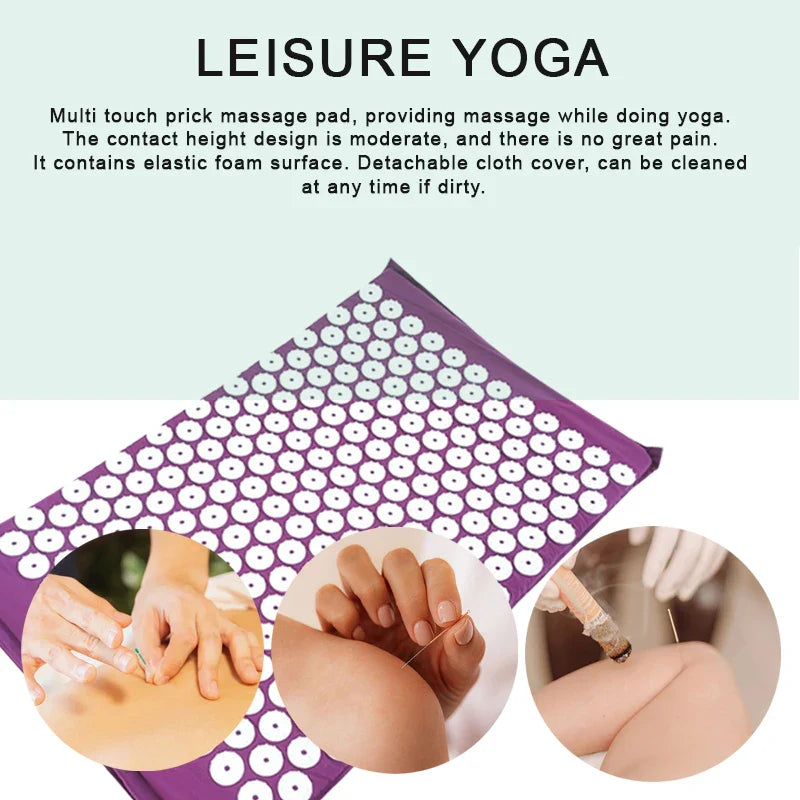 Yoga Massage Pads – Large Touchpoints for Neck, Back & Foot Relief, Household Massage Pillows in Purple