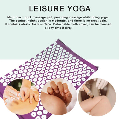 Yoga Massage Pads – Large Touchpoints for Neck, Back & Foot Relief, Household Massage Pillows in Purple