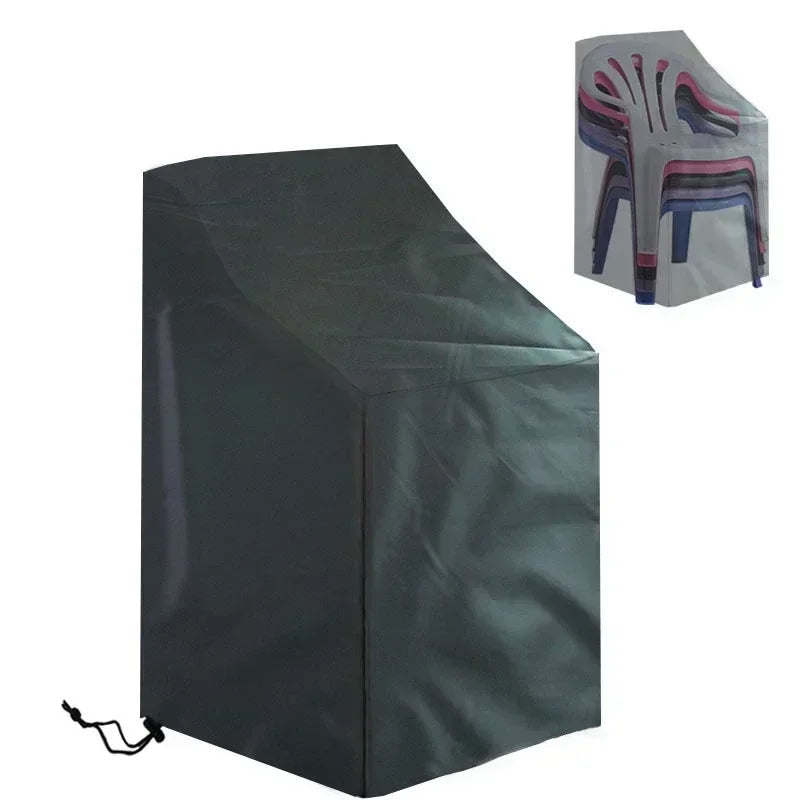 Stacked Chair Dust Cover Storage Bag – Waterproof & Dustproof Outdoor Furniture Protector, Heavy Duty Garden Chair Organizer Cover